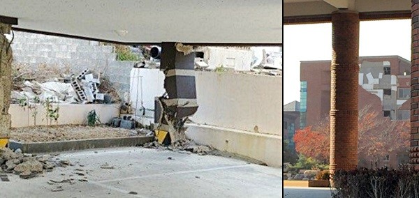 필로피 구조는 1층에 벽 없이 기둥만 두고 개방해 놓은 건축 형식이다. 지난 15일 포항에서 발생한 지진으로 필로티 구조 건물의 기둥이 붕괴된 사진이 공개돼 건물 붕괴에 대한 우려가 높아지고 있다.