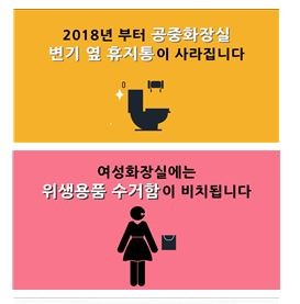 내년부터 공중화장실 휴지통 없앤다