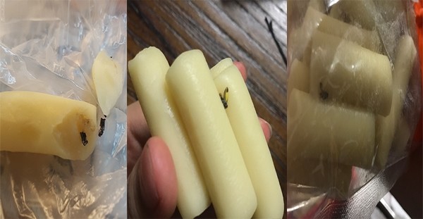 별가식품 홈페이지 고객의 소리에 올라 온 이물질 발견 건