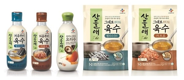 CJ제일제당, 산들애 육수 4종 및 요리수 1종 출시