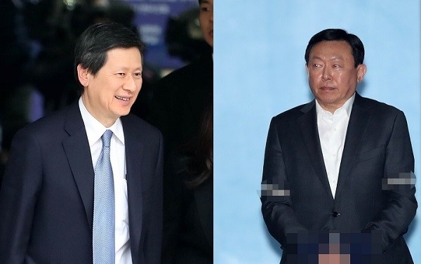 신동주 전 일본롯데홀딩스 부회장(왼), 신동빈 롯데 회장