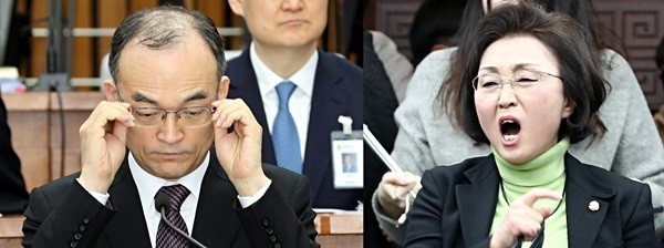 (왼)문무일 검찰총장, (오)장정숙 민주평화당 대변인 (newsis)