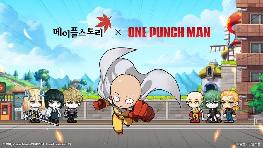 넥슨, '메이플스토리 × 원펀맨' 콜라보 전격 오픈...애니 원작 스킬 그대로 메이플에 구현